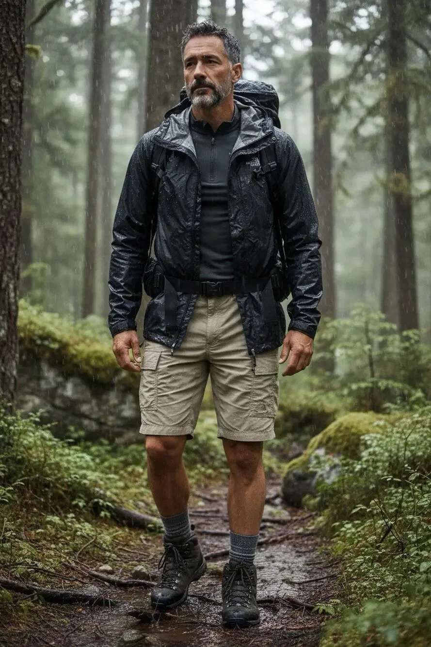 The North Face Men's S Beige Nylon Belted Cargo Shorts Gorpcore Hiking Camping